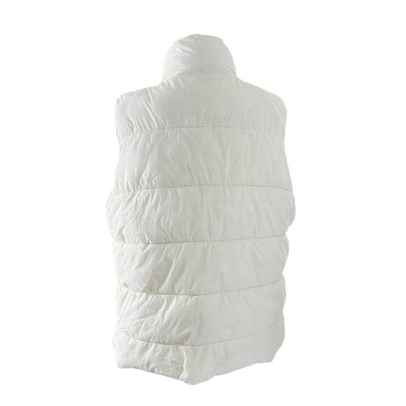 Old Navy Vest Womens XXL White Zip Puffer Snap Pockets School outdoors layer - Picture 2 of 10